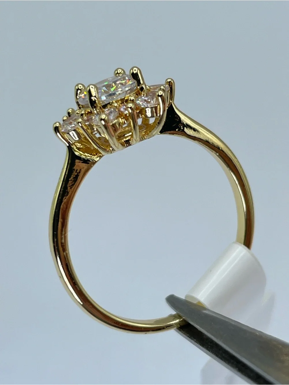Swarovski Crystal Elements White Swarovski Elements Floral Halo Ring Size 8